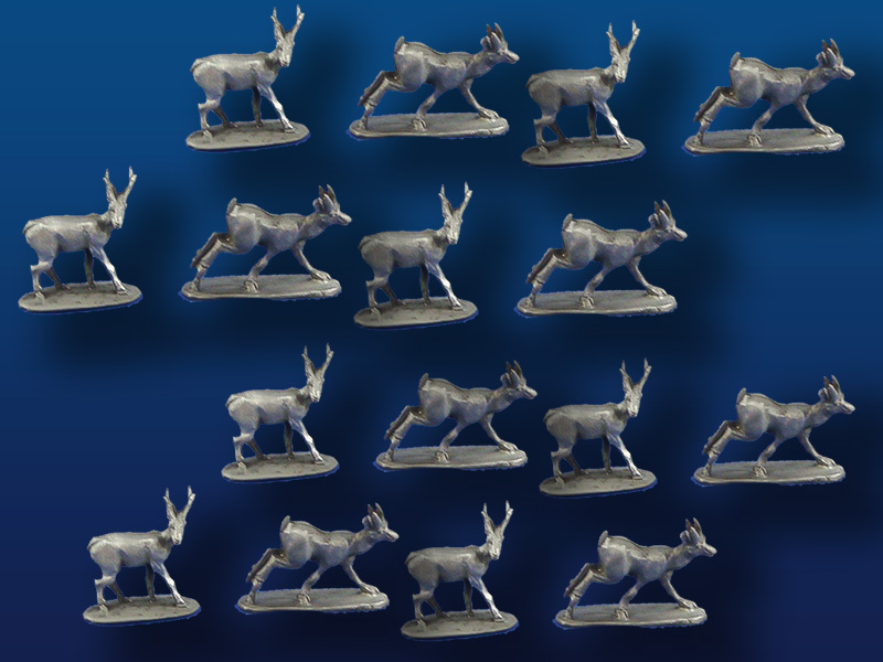 28mm Proghorn Antelope Herd (16 pieces, 2 styles)