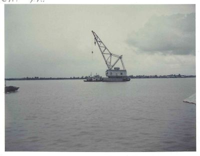 100-ton Crane sitting just out from our barge at Cat Lai - 7-15-1969