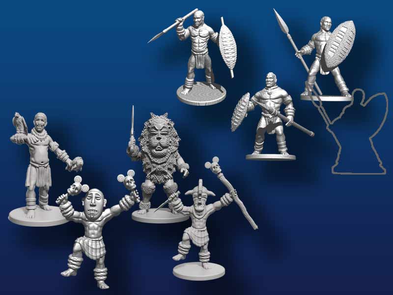    25mm Ahketon Spanish Civil War Legionaries (20 Figs, 6 poses)25mm African Witch Doctors & Warriors (20 Figs, 8 poses)