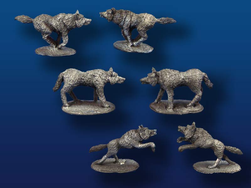 28mm Fantasy Wolves (3 Poses, 12 Figs.)