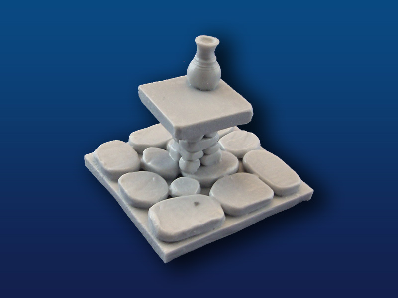 2x2” Rough Stone Tile w/ Altar Table & Jug