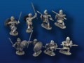 Carolingian Lt. Infantry w/ spears & command (16 figs., 8 poses)