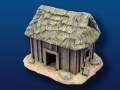 Vietnamese Barn w/ Thatched Roof & Plank Walls