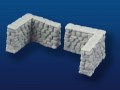 Capped Stone Wall, Corner (2 pieces)