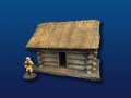 Log Cabin w/ Thatched  Roof