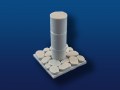 2x2” Rough Stone Tile w/ Round Stone Pillar